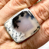 Dendritic Opal square ring s.8 KRGJ2786 - Nature's Magick