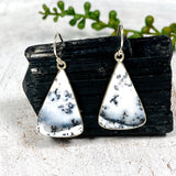 Dendritic Opal triangle earrings KEGJ1287 - Nature's Magick