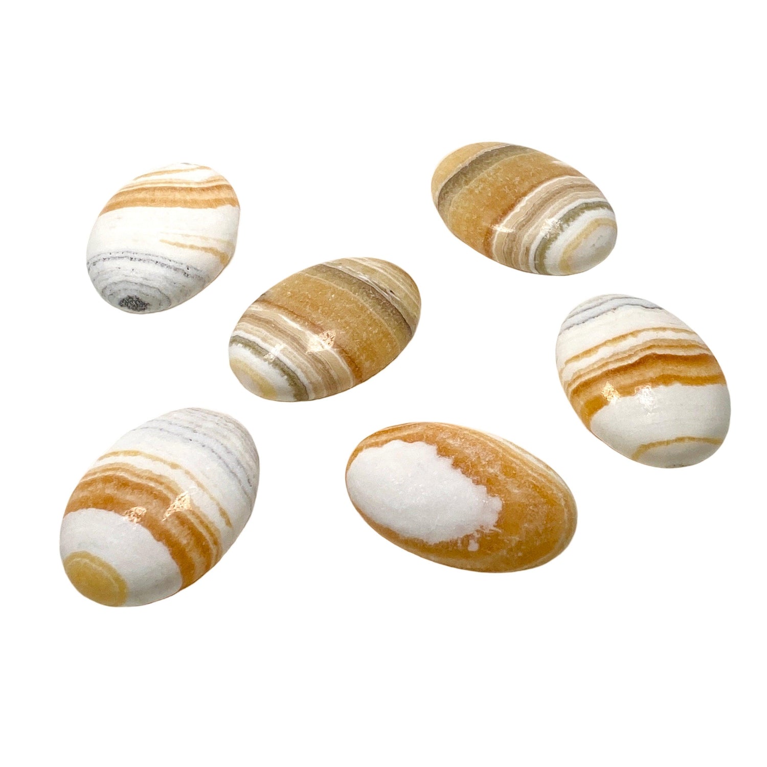 Dendritic Orange and White Calcite Palmstone DOCP - Nature's Magick