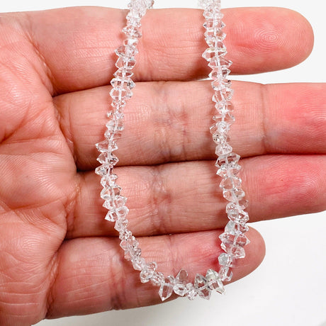 Diamond Quartz Crystals with Round Clear Quartz bead necklace 5mm - Nature's Magick