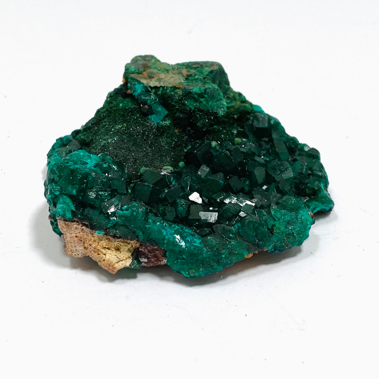 Dioptase with Malachite Crystal Specimen - Congo CR3743