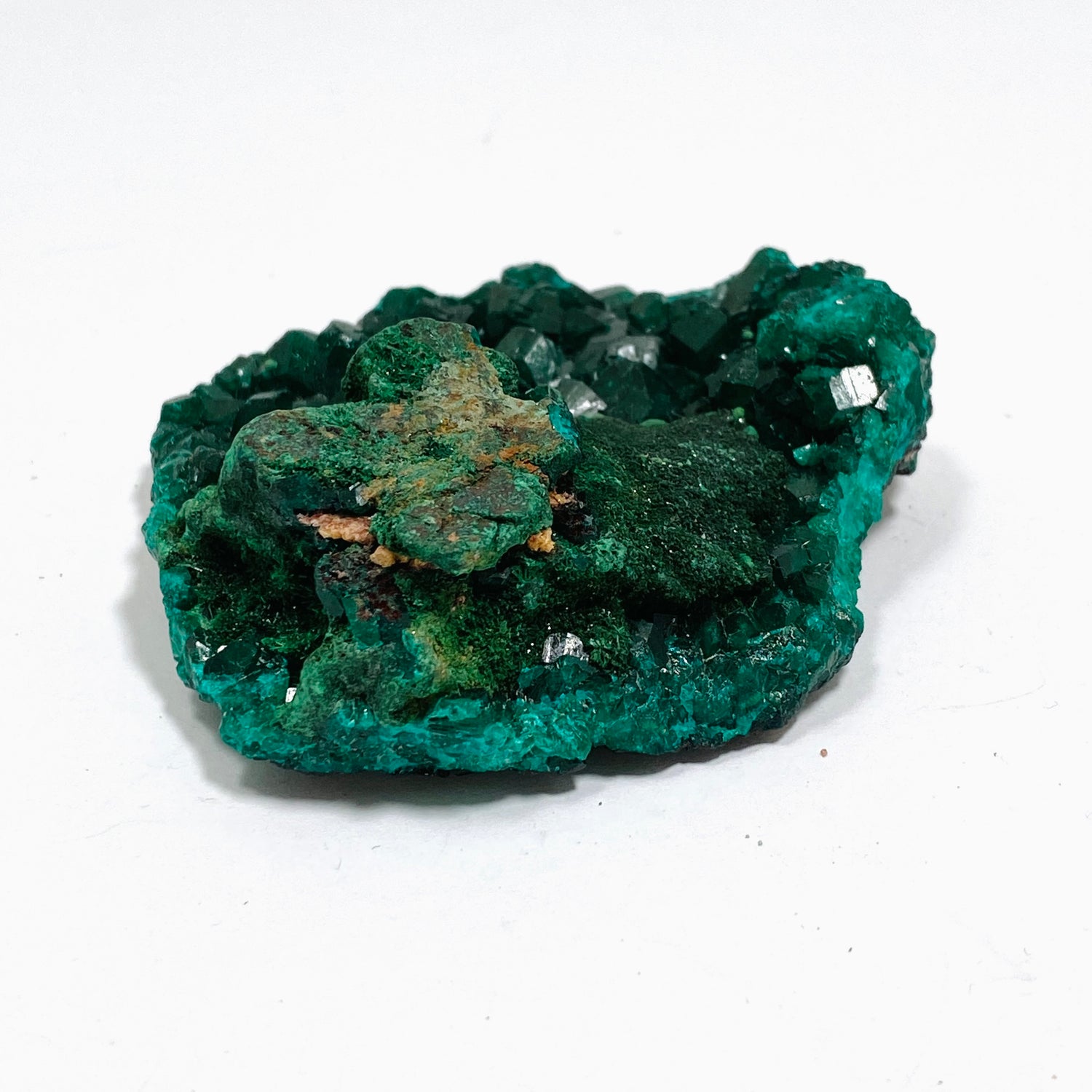 Dioptase with Malachite Crystal Specimen - Congo CR3743