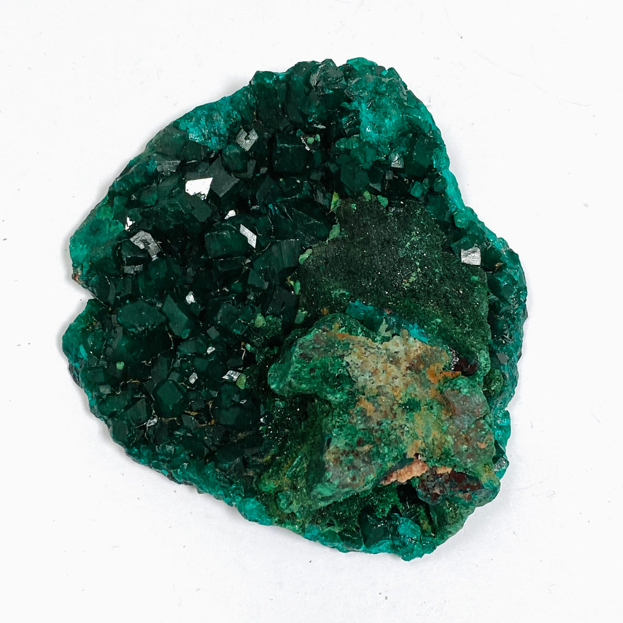 Dioptase with Malachite Crystal Specimen - Congo CR3743