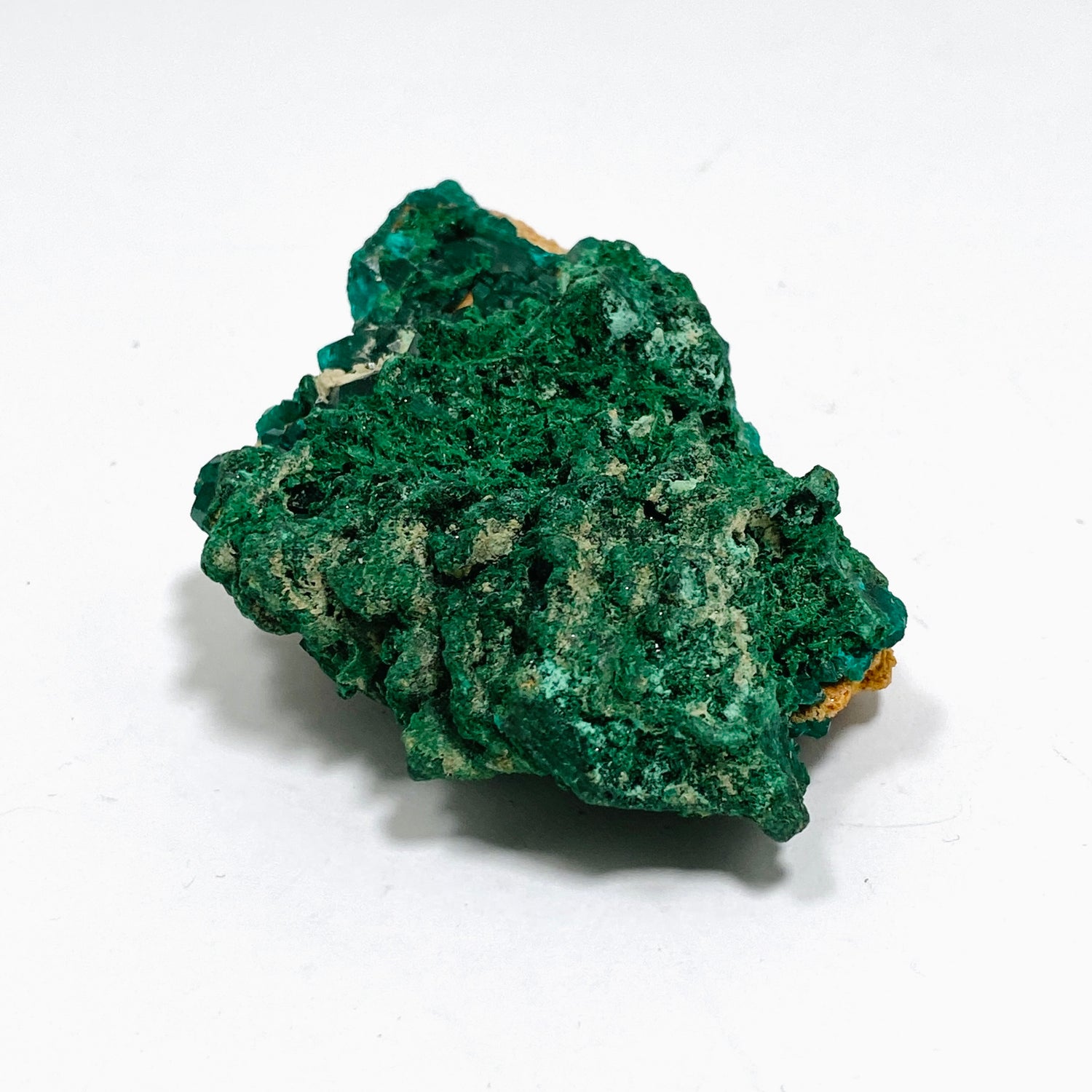 Dioptase with Malachite Crystal Specimen - Congo CR3745