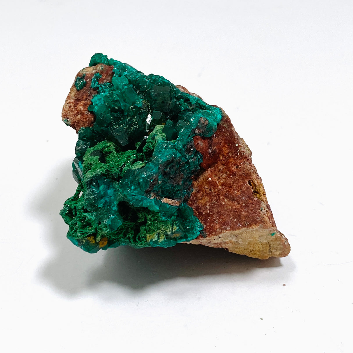 Dioptase with Malachite Crystal Specimen - Congo CR3746