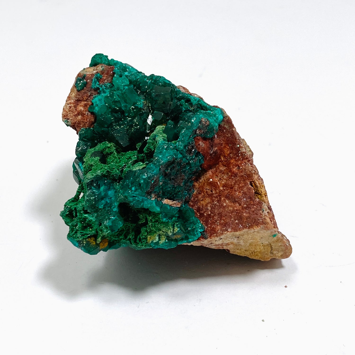 Dioptase with Malachite Crystal Specimen - Congo CR3746