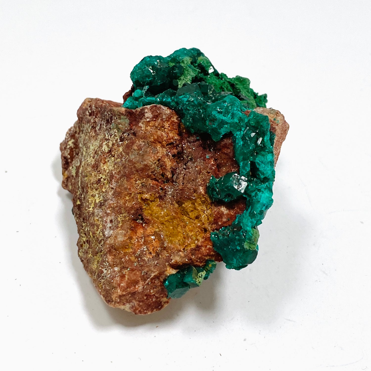 Dioptase with Malachite Crystal Specimen - Congo CR3746
