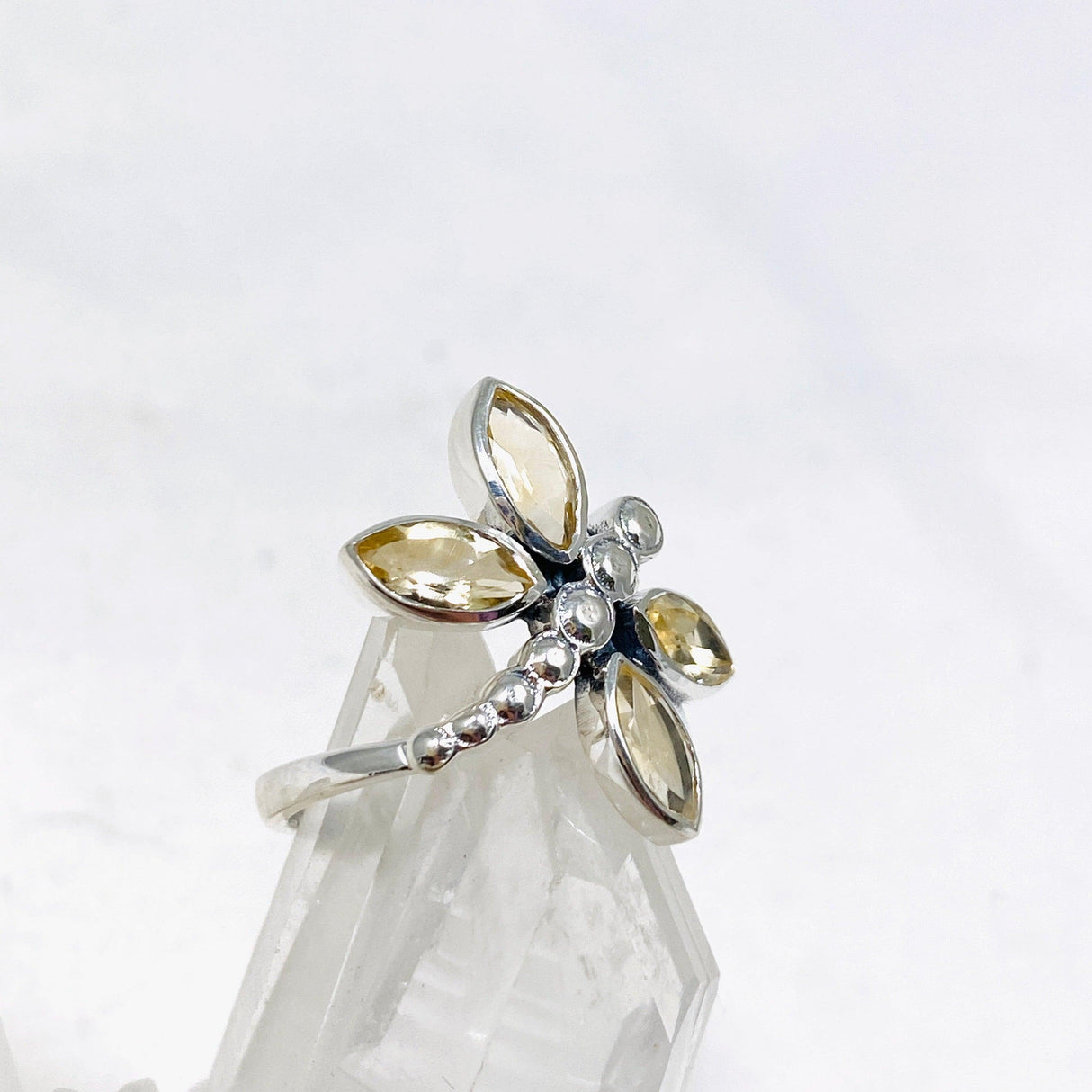 Dragonfly Ring with Faceted Citrine R3887 - Nature's Magick