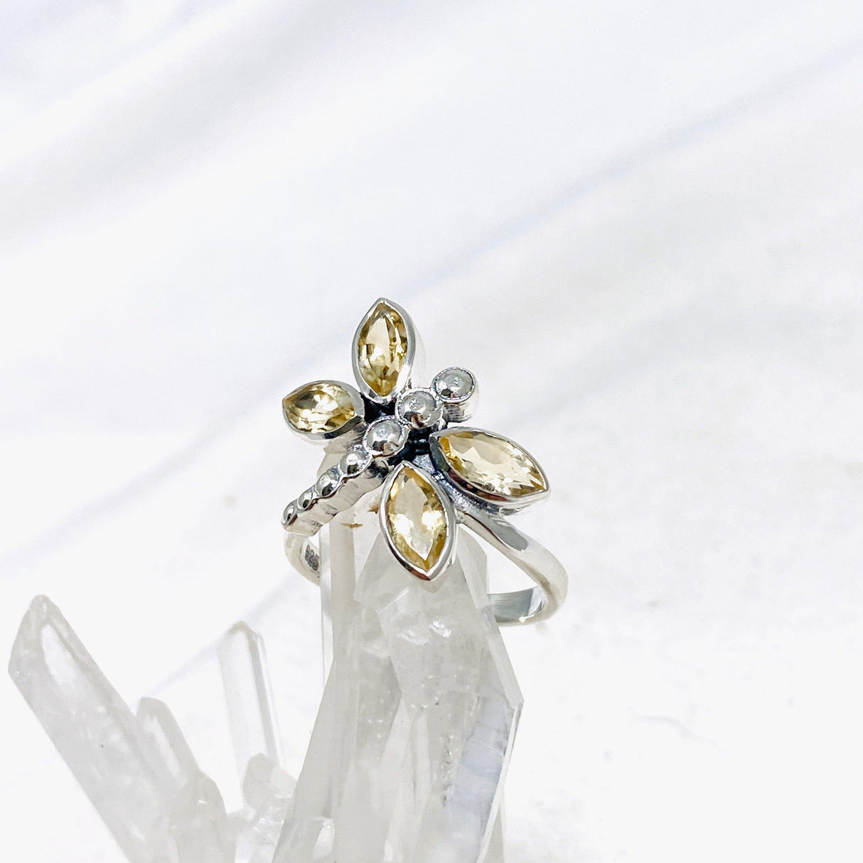 Dragonfly Ring with Faceted Citrine R3887 - Nature's Magick