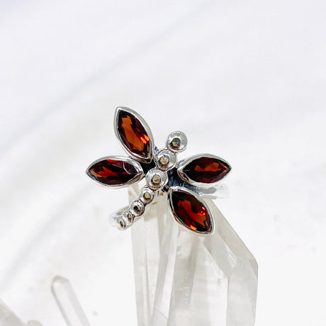 Dragonfly Ring with Faceted Garnet R3887 - Nature's Magick