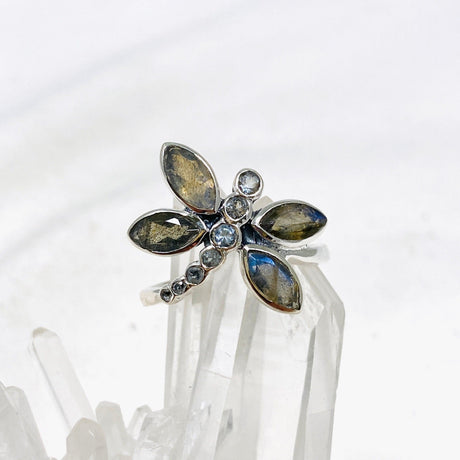 Dragonfly Ring with Faceted Labradorite R3887 - Nature's Magick