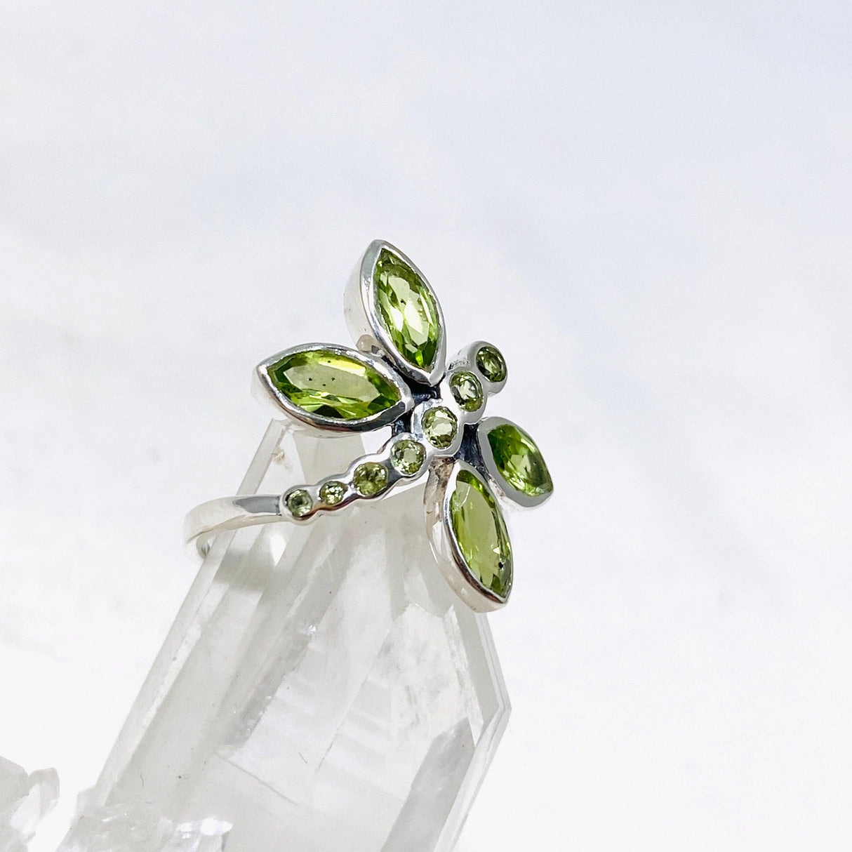 Dragonfly Ring with Faceted Peridot R3887 - Nature's Magick