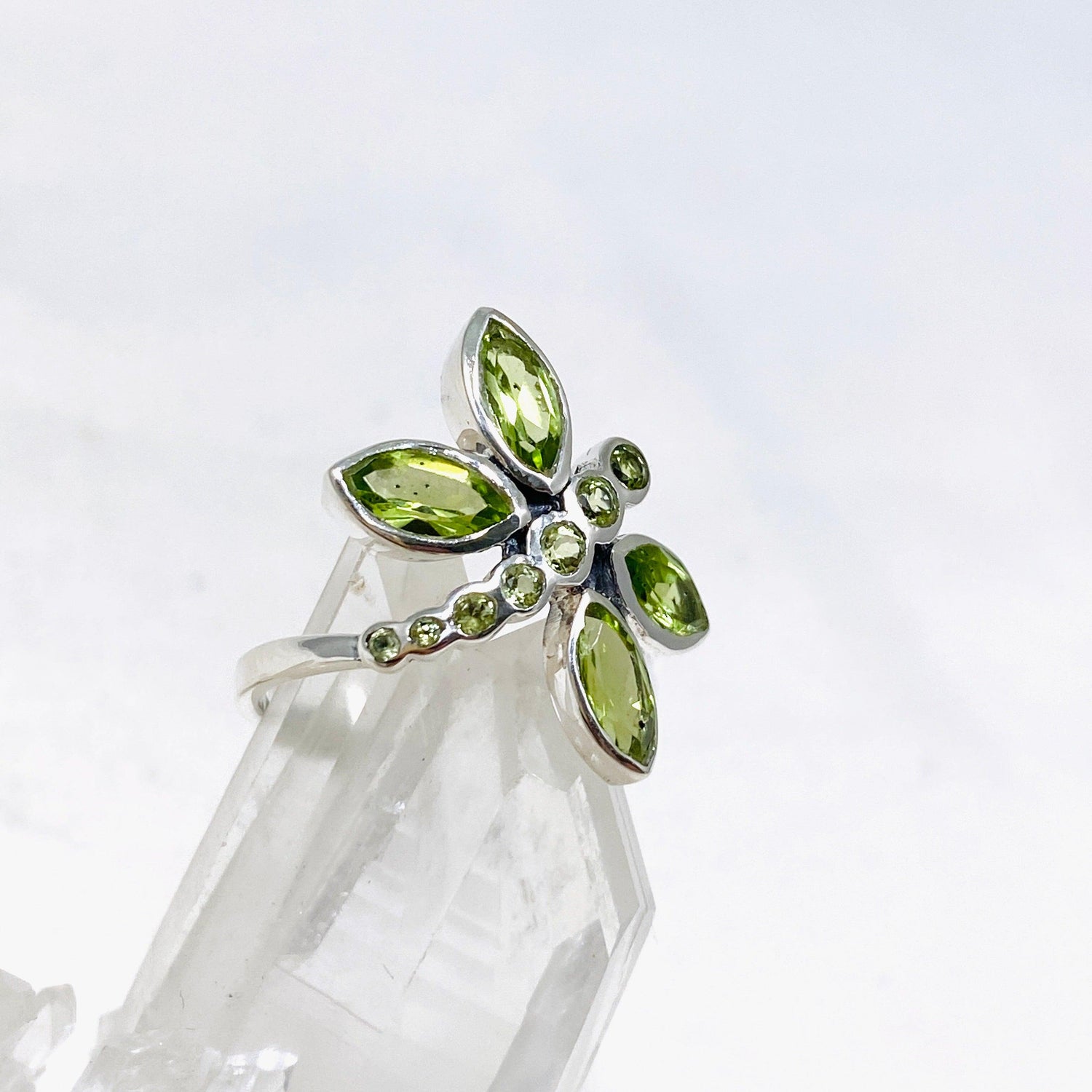 Dragonfly Ring with Faceted Peridot R3887 - Nature's Magick