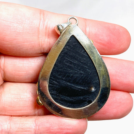Druzy Agate Teardrop Pendant with Brass Accents KPGJ4359 - Nature's Magick