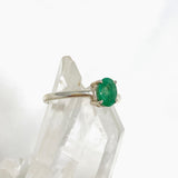 Emerald Faceted Oval Ring Size 7.5 PRGJ479 - Nature's Magick