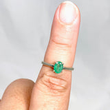 Emerald Faceted Oval Ring Size 7.5 PRGJ479 - Nature's Magick