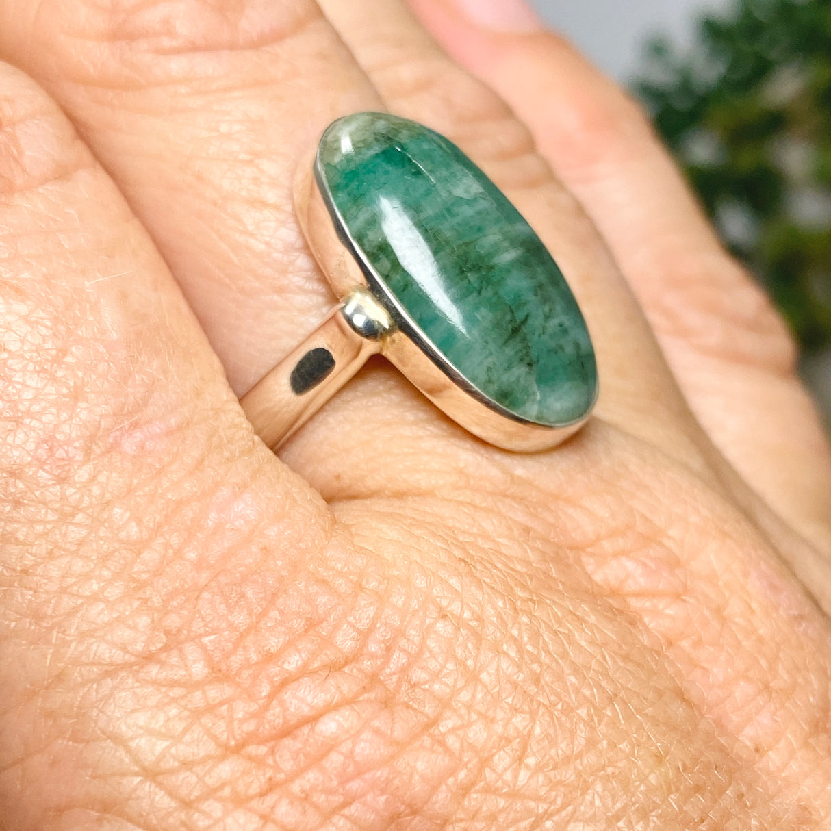 Emerald Oval Cabochon Ring Size 10 KPGJ3294