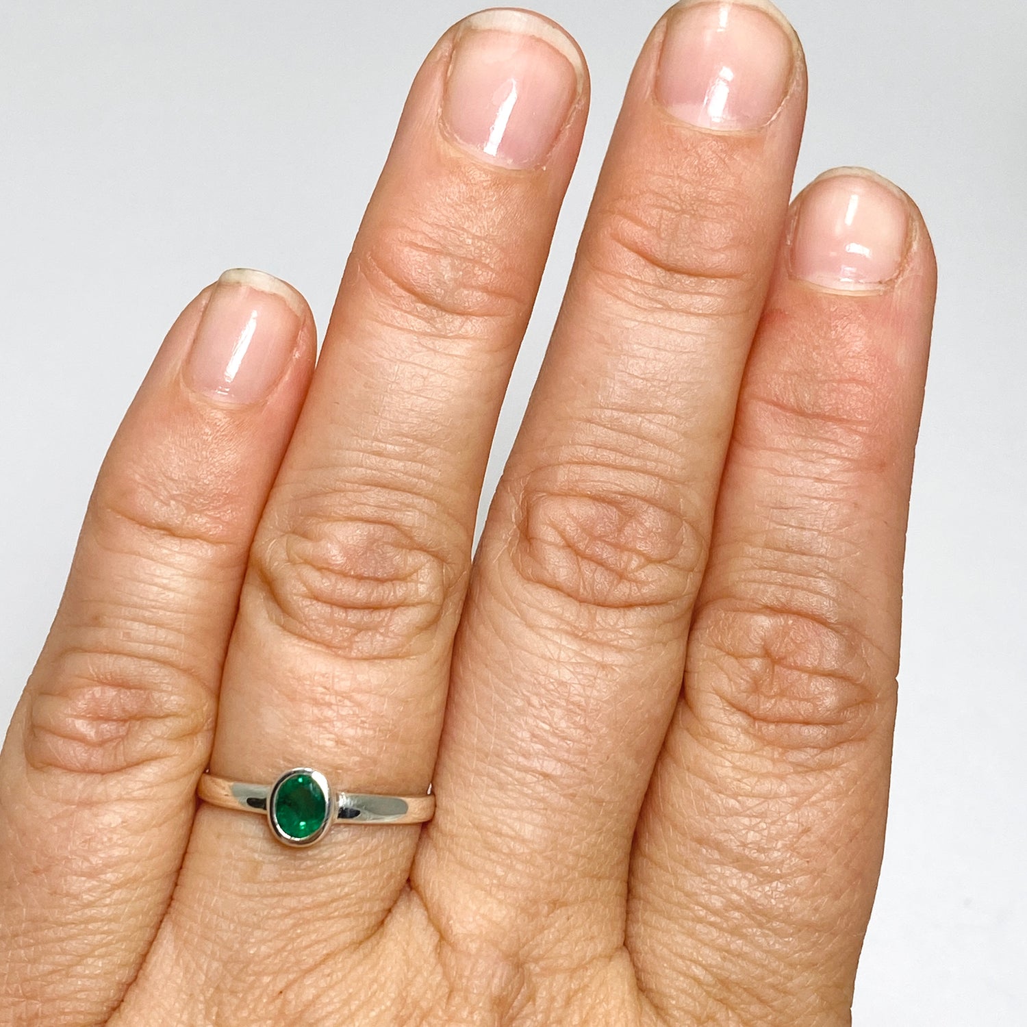 Emerald Oval Faceted Ring PRGJ699