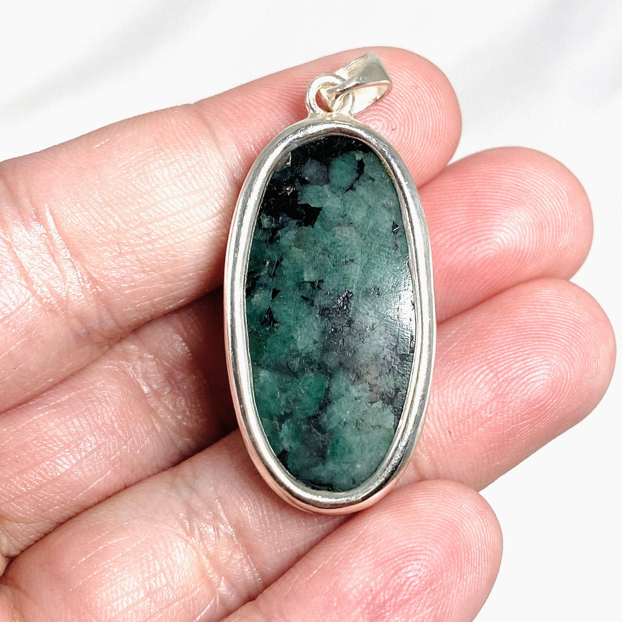 Emerald Oval Pendant KPGJ4181 - Nature's Magick