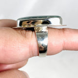 Emerald Rectangular Ring with Brass Detailing Size 8 KRGJ3114 - Nature's Magick