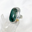 Emerald Rectangular Ring with Brass Detailing Size 9 KRGJ3113 - Nature's Magick