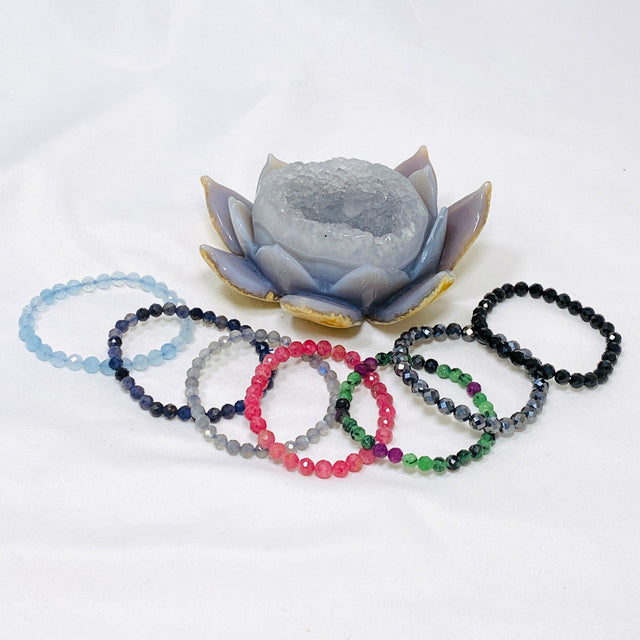 Faceted Round Gemstone Bracelet 5-6mm - Nature's Magick