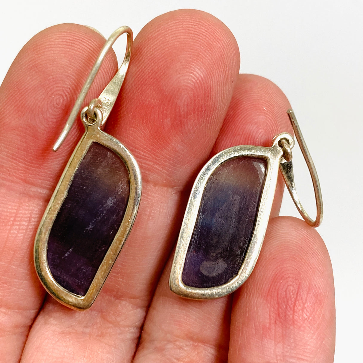 Fluorite Freeform Cabochon Earrings PEGJ311