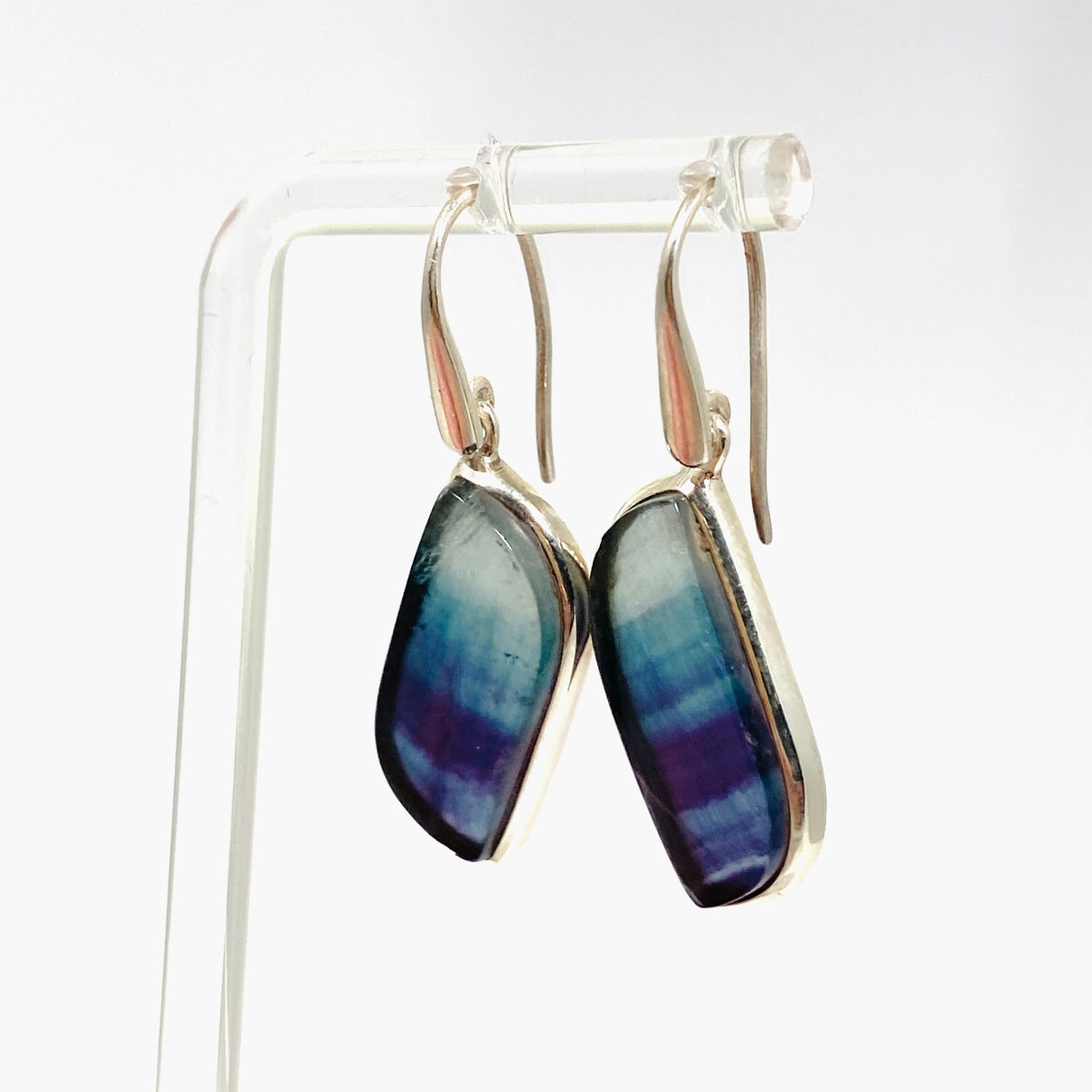 Fluorite Freeform Cabochon Earrings PEGJ311
