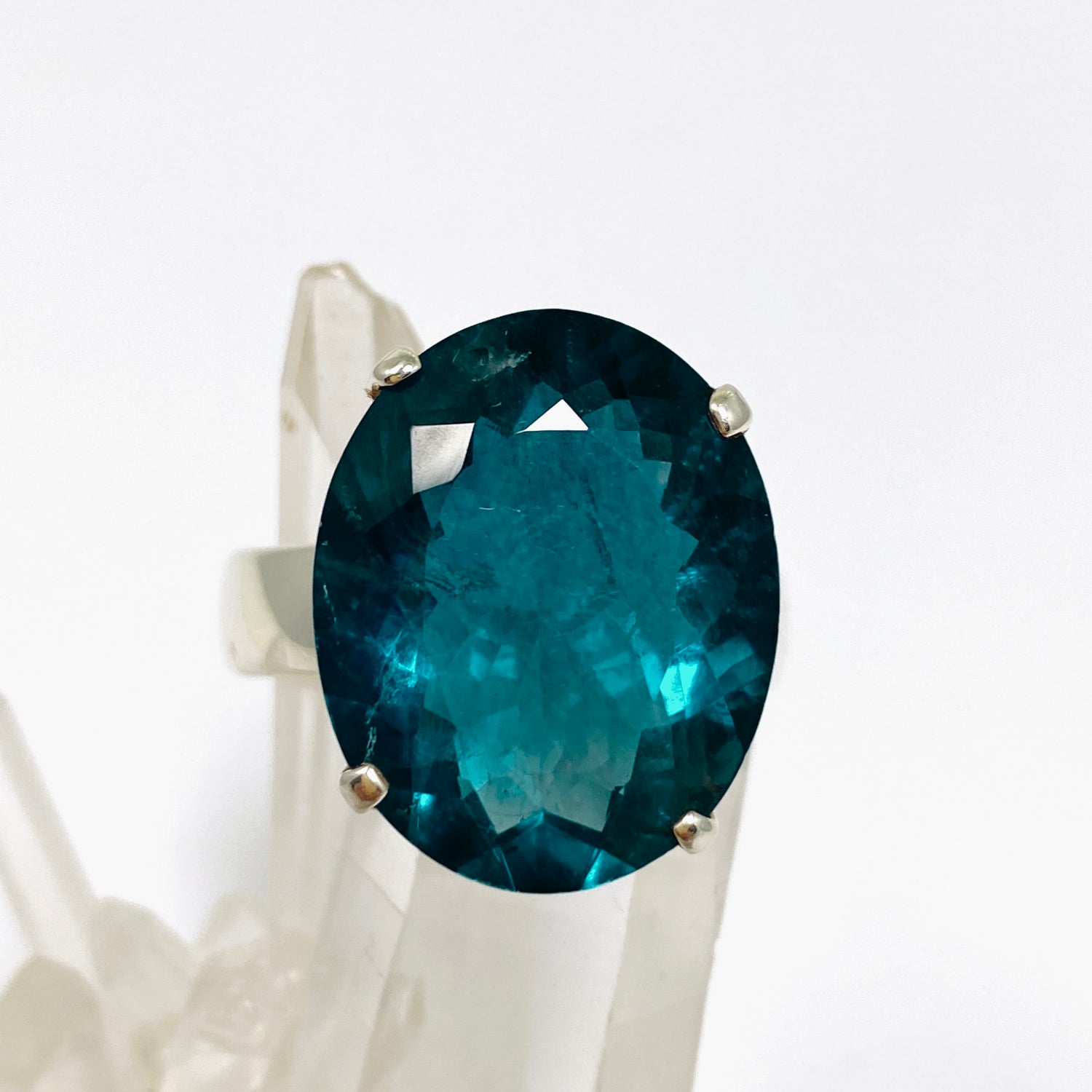 Fluorite Oval Faceted Ring Size 12 PRGJ857