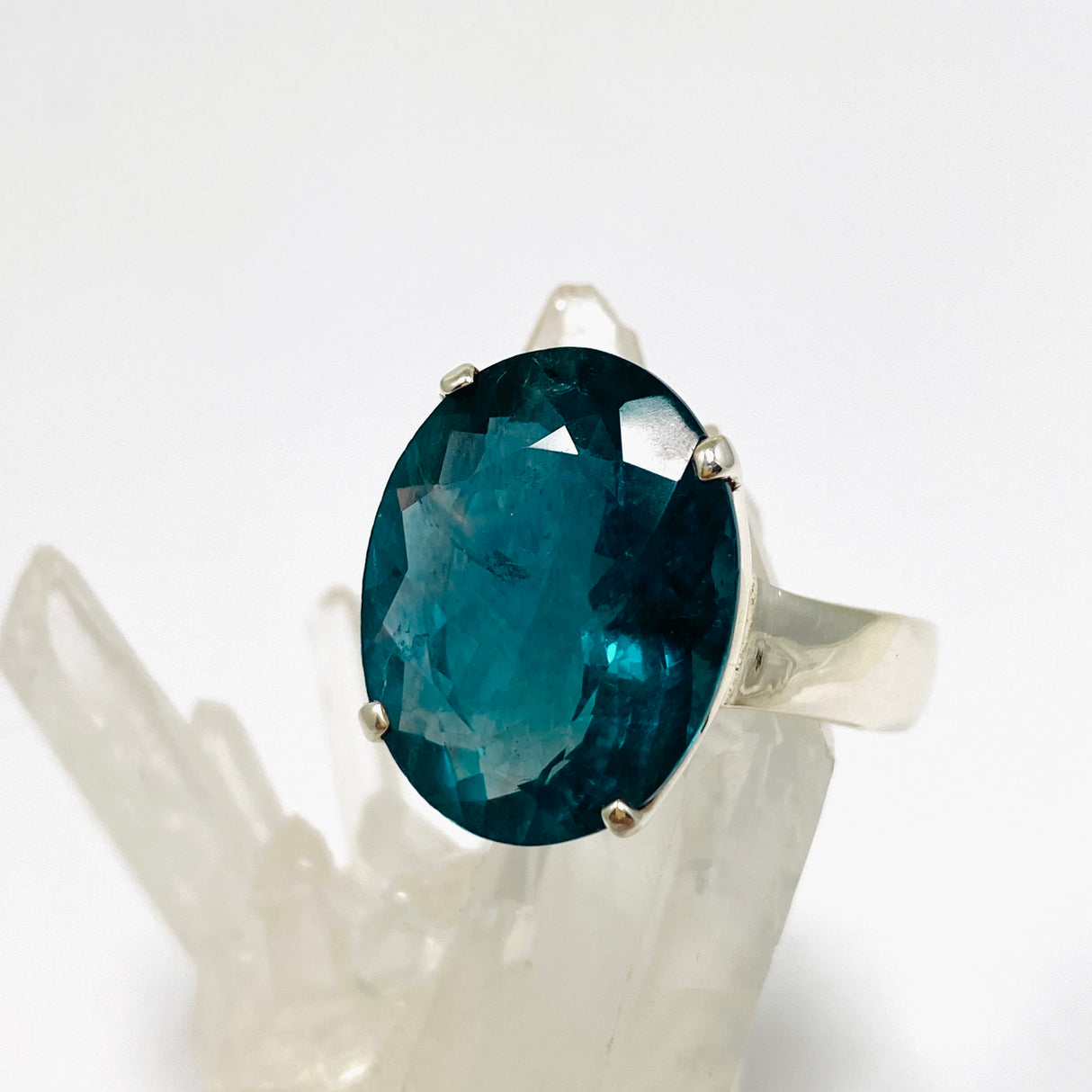 Fluorite Oval Faceted Ring Size 12 PRGJ857