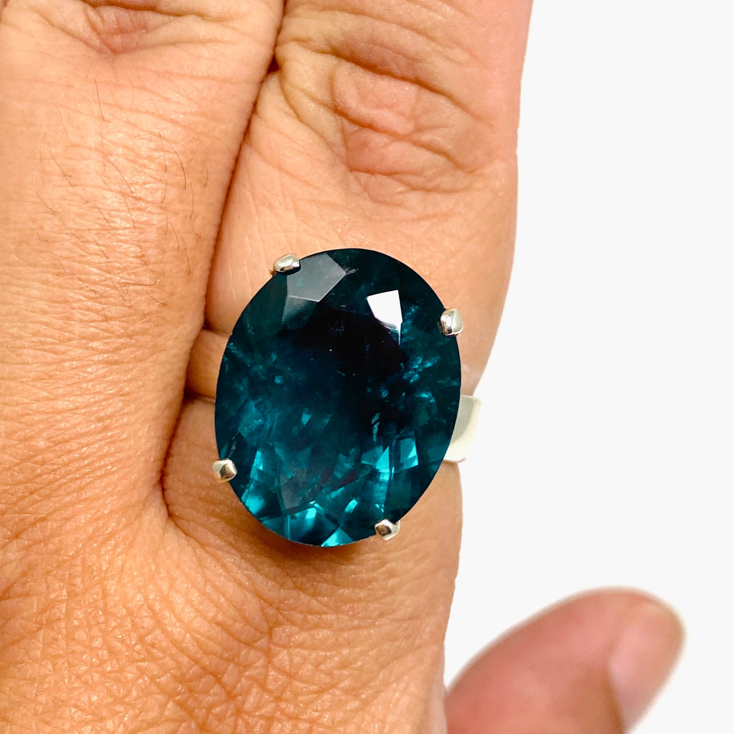 Fluorite Oval Faceted Ring Size 12 PRGJ857