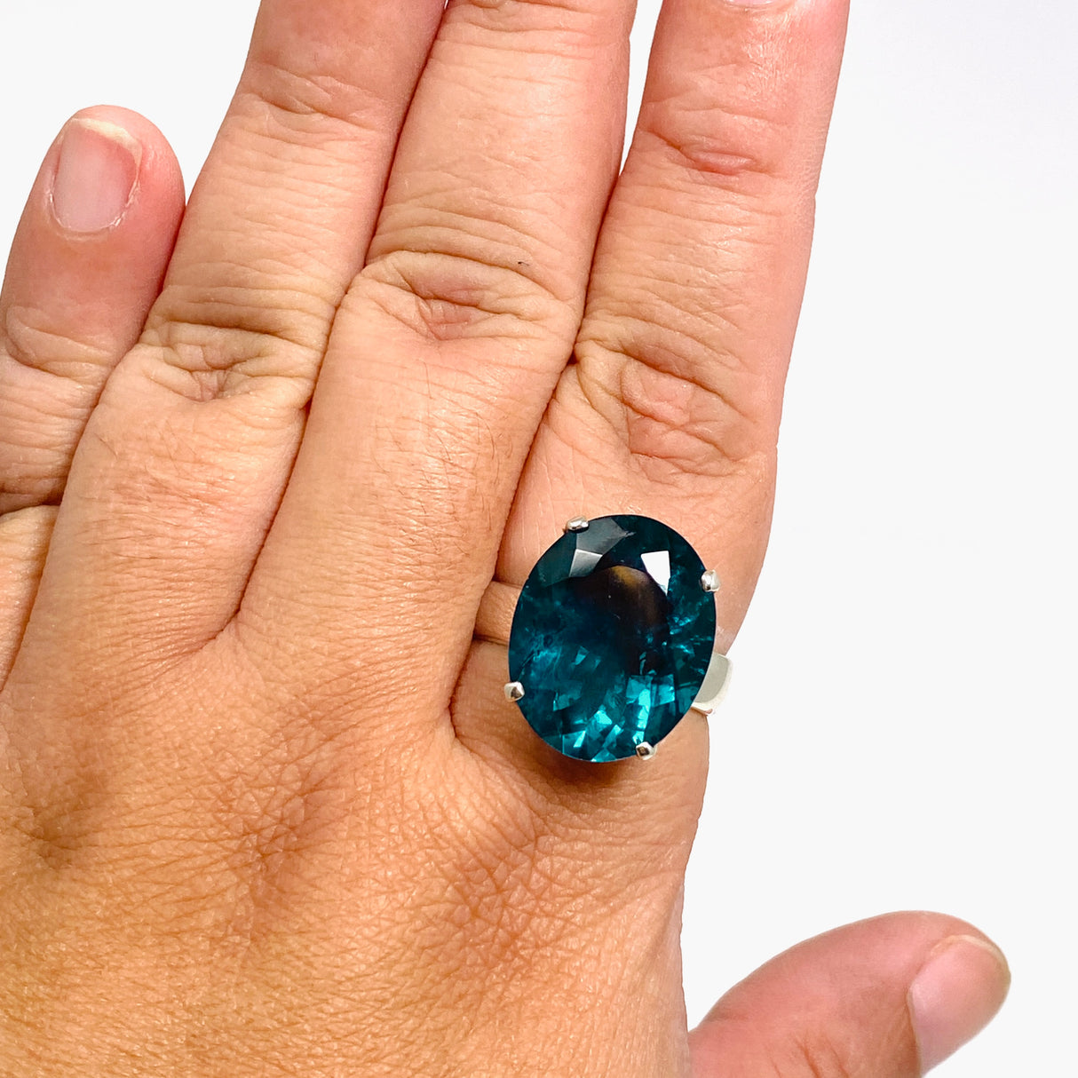 Fluorite Oval Faceted Ring Size 12 PRGJ857