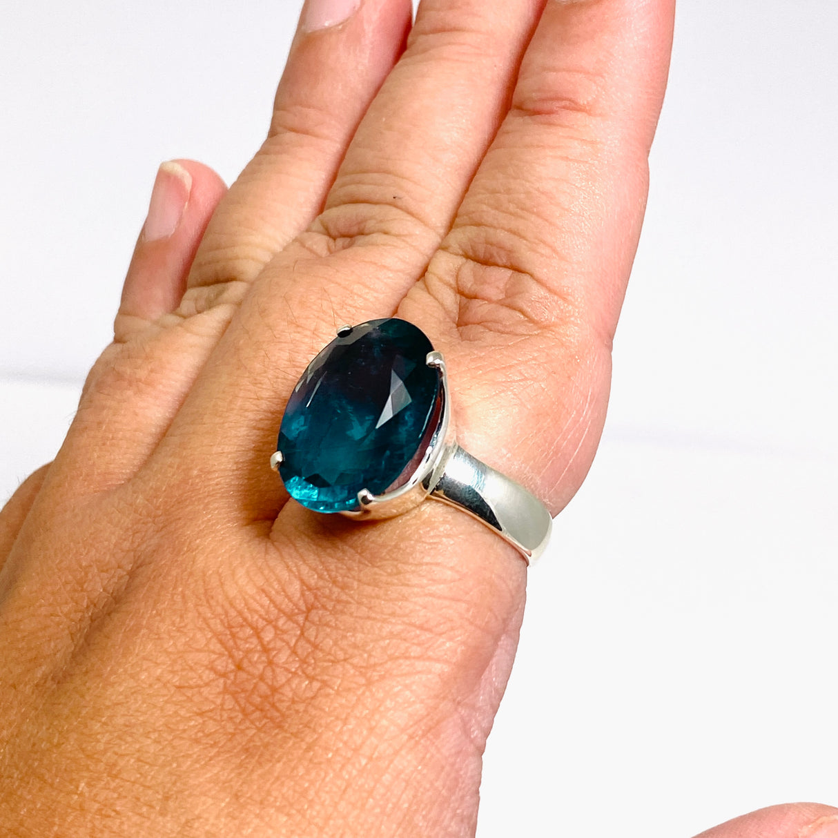 Fluorite Oval Faceted Ring Size 12 PRGJ857