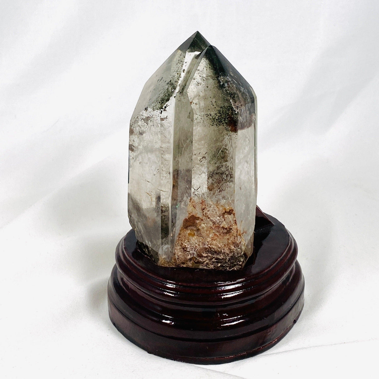 Garden Quartz polished twin crystal on stand - Nature's Magick