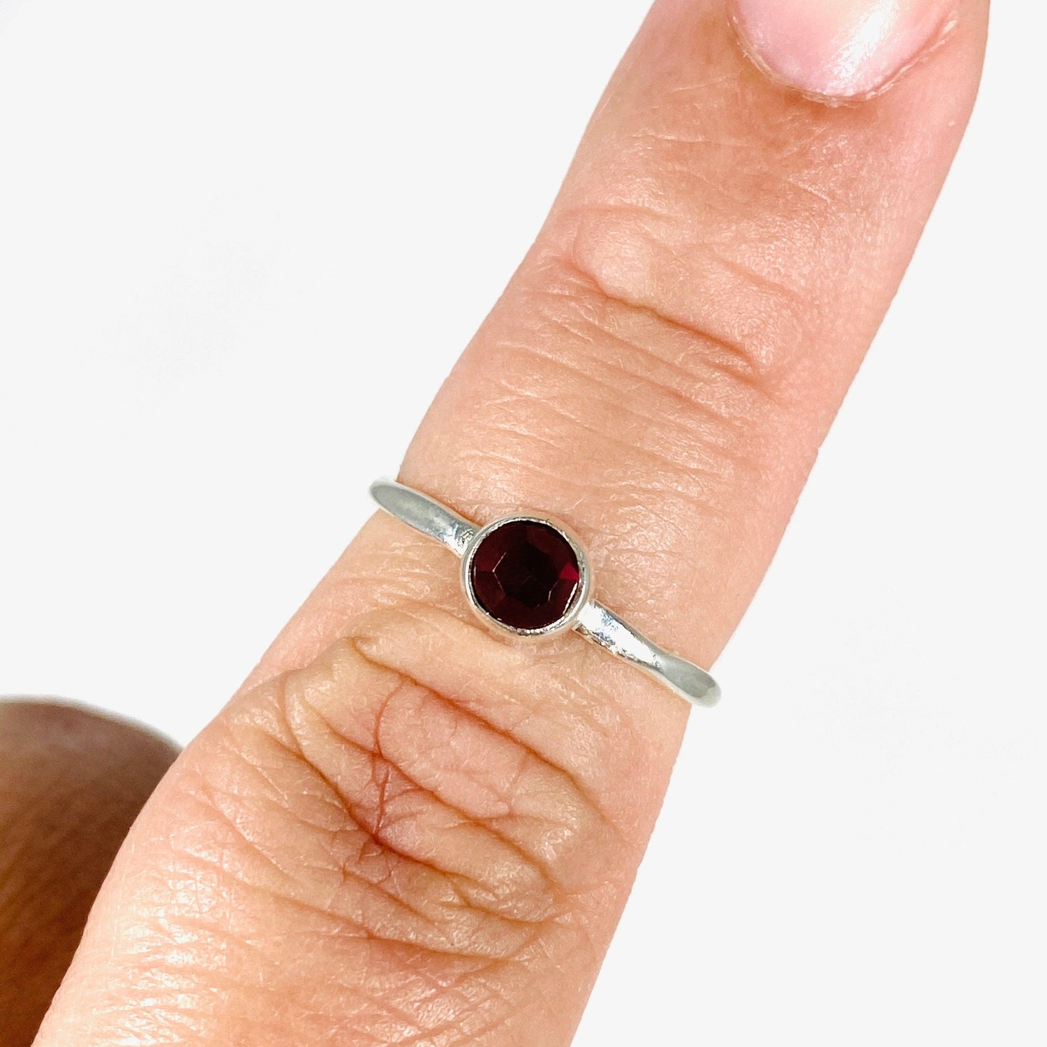 Garnet Faceted Petite Ring Size 7 LRGJ-15 - Nature's Magick