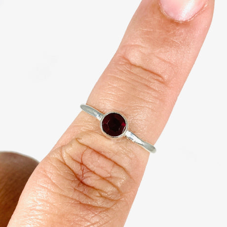 Garnet Faceted Petite Ring Size 7 LRGJ-15 - Nature's Magick