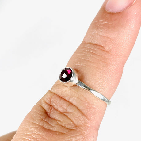 Garnet Faceted Petite Ring Size 7 LRGJ-15 - Nature's Magick