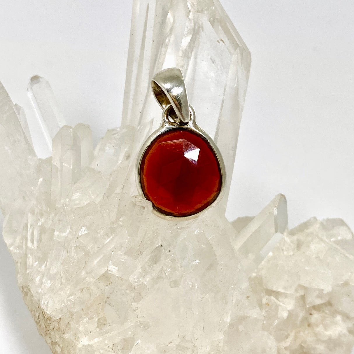 Garnet Freeform Faceted Pendant PPGJ1160