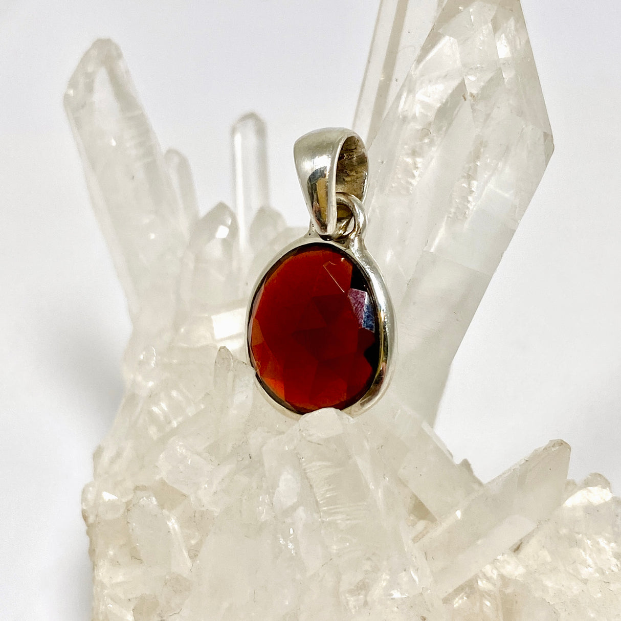 Garnet Freeform Faceted Pendant PPGJ1160