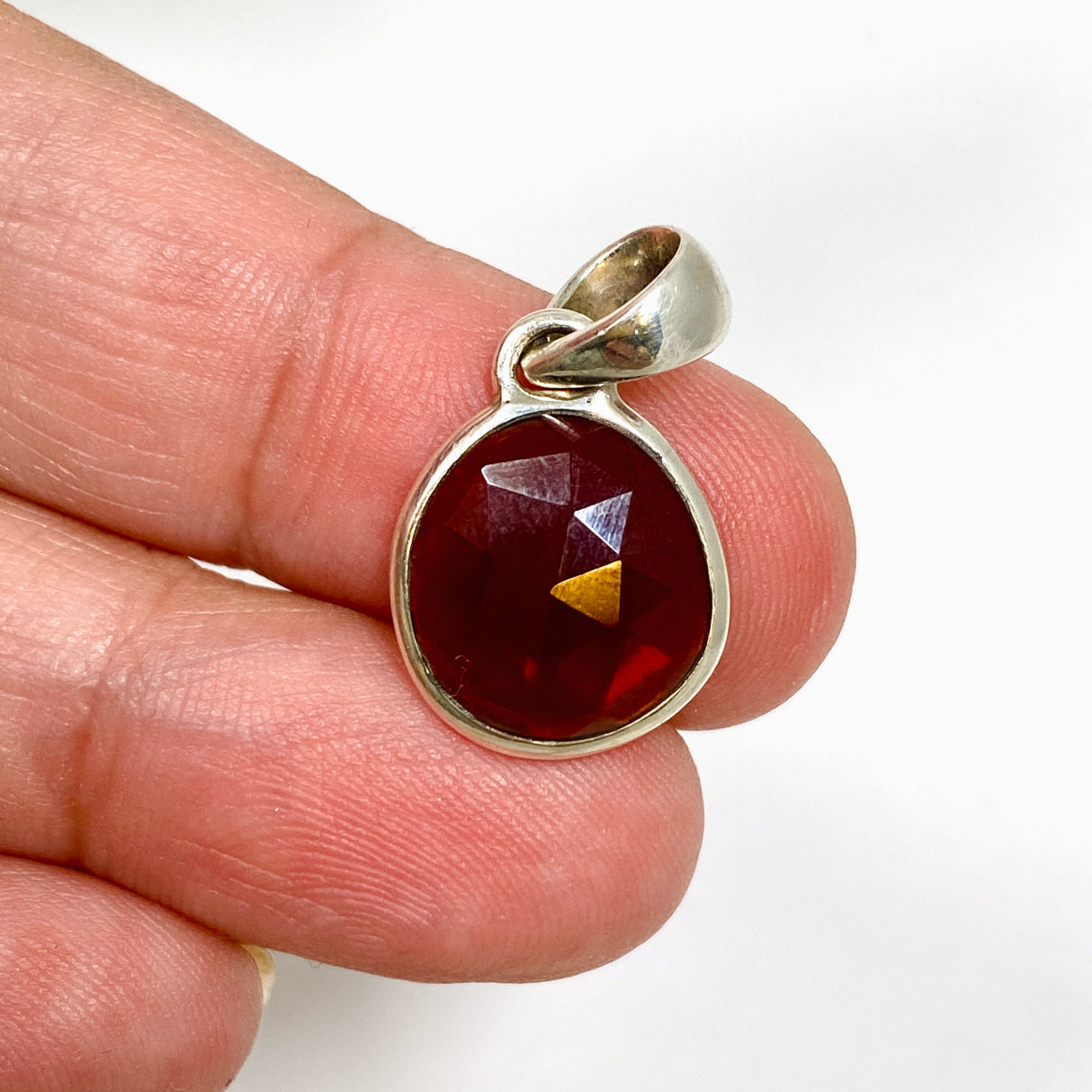 Garnet Freeform Faceted Pendant PPGJ1160