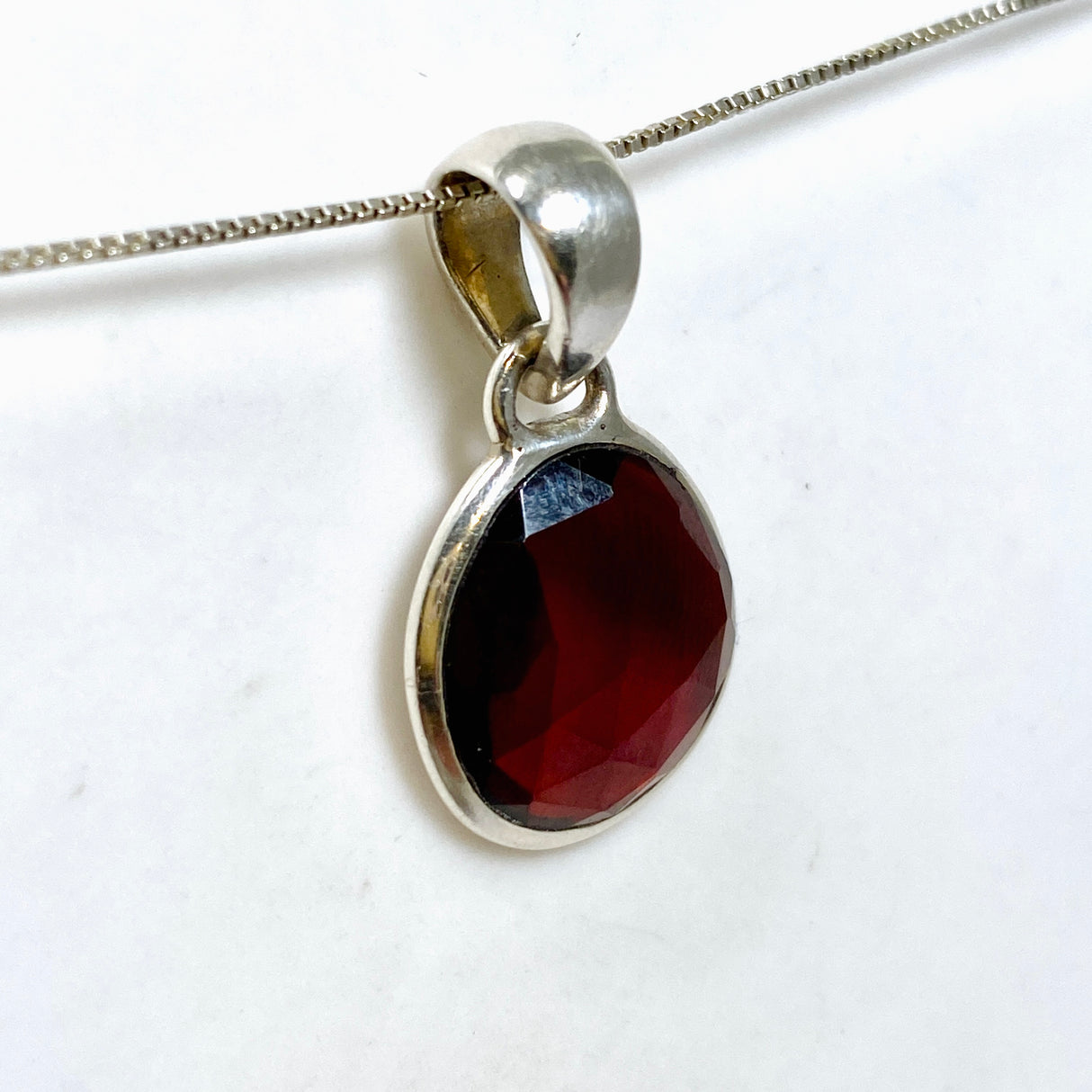 Garnet Freeform Faceted Pendant PPGJ1160