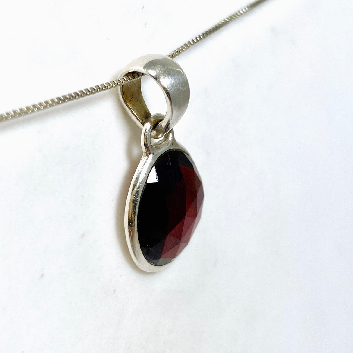 Garnet Freeform Faceted Pendant PPGJ1160