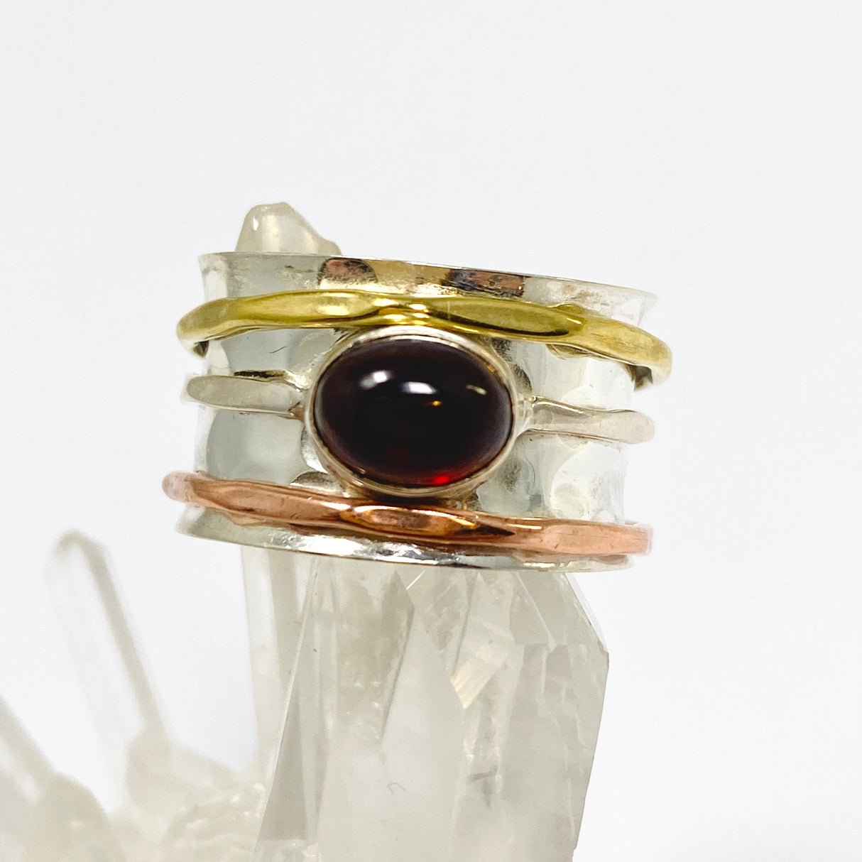 Garnet Oval Cabochon Spinner Ring R4820