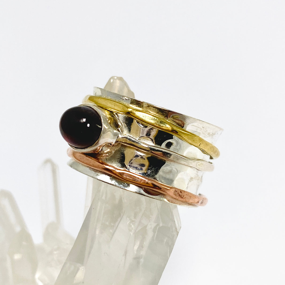 Garnet Oval Cabochon Spinner Ring R4820