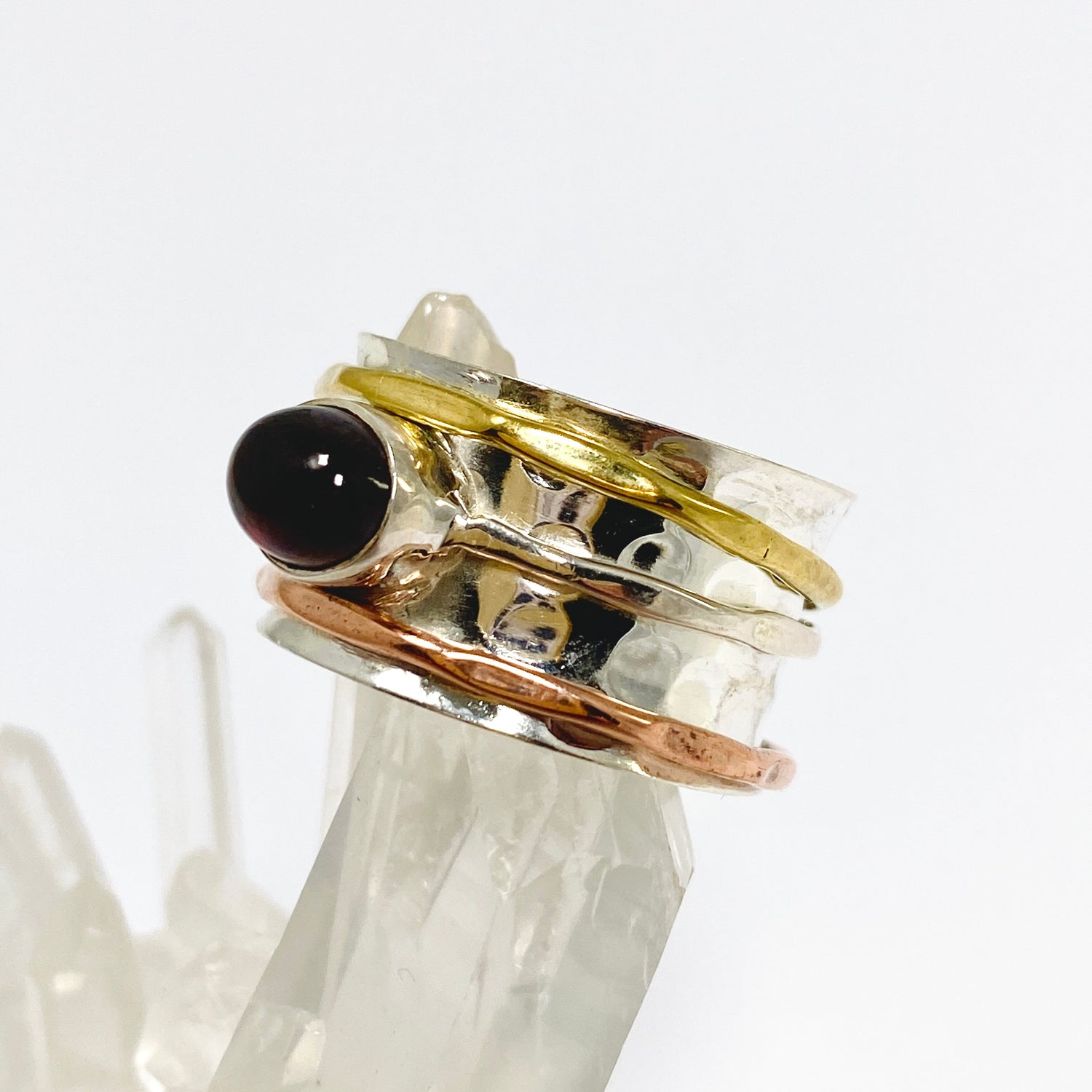 Garnet Oval Cabochon Spinner Ring R4820
