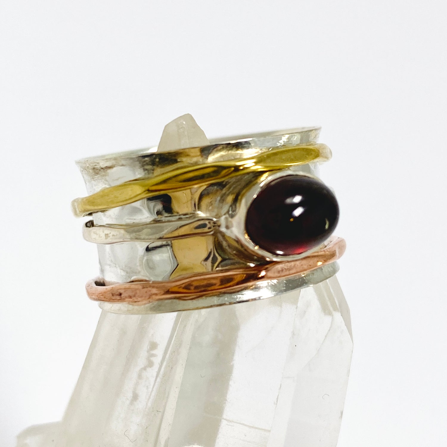 Garnet Oval Cabochon Spinner Ring R4820