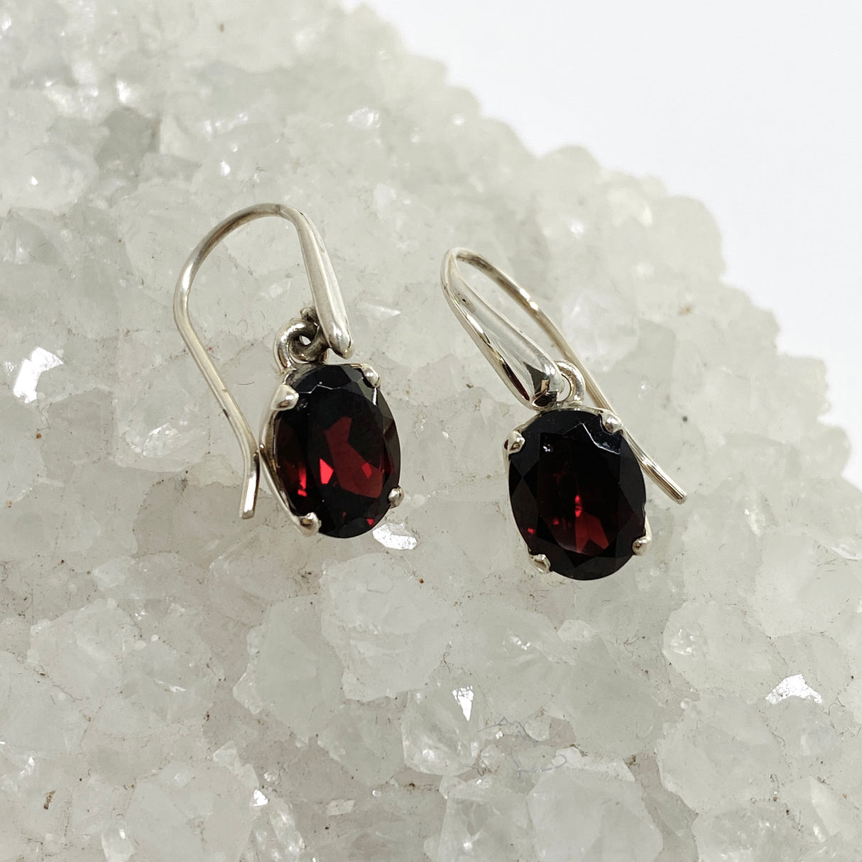 Garnet Oval Faceted Earrings PEGJ339