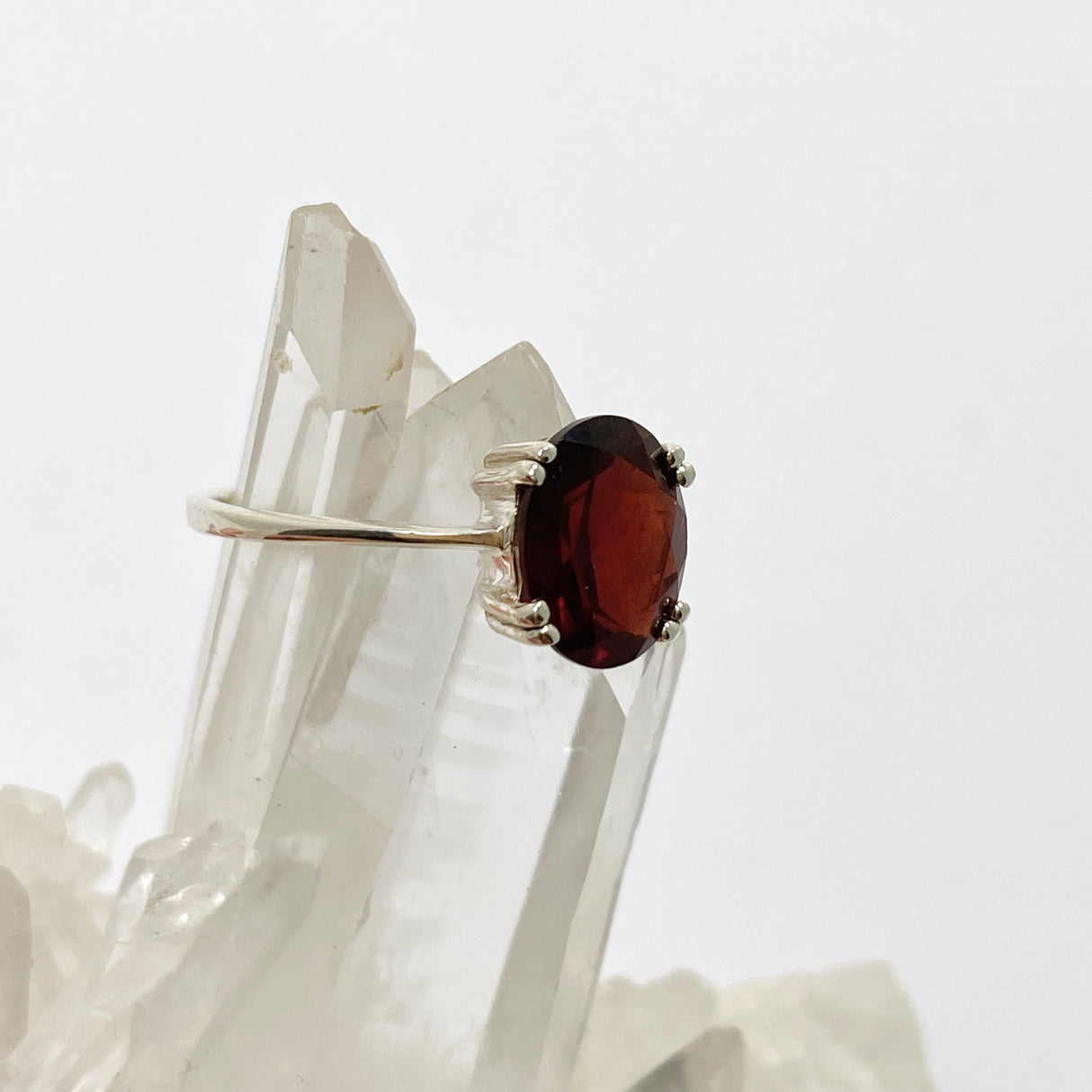 Garnet Oval Faceted Ring Size 10 PRGJ926