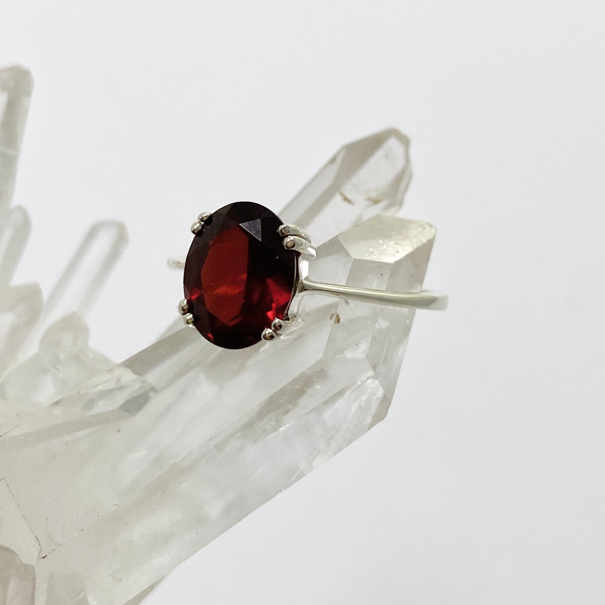 Garnet Oval Faceted Ring Size 10 PRGJ926