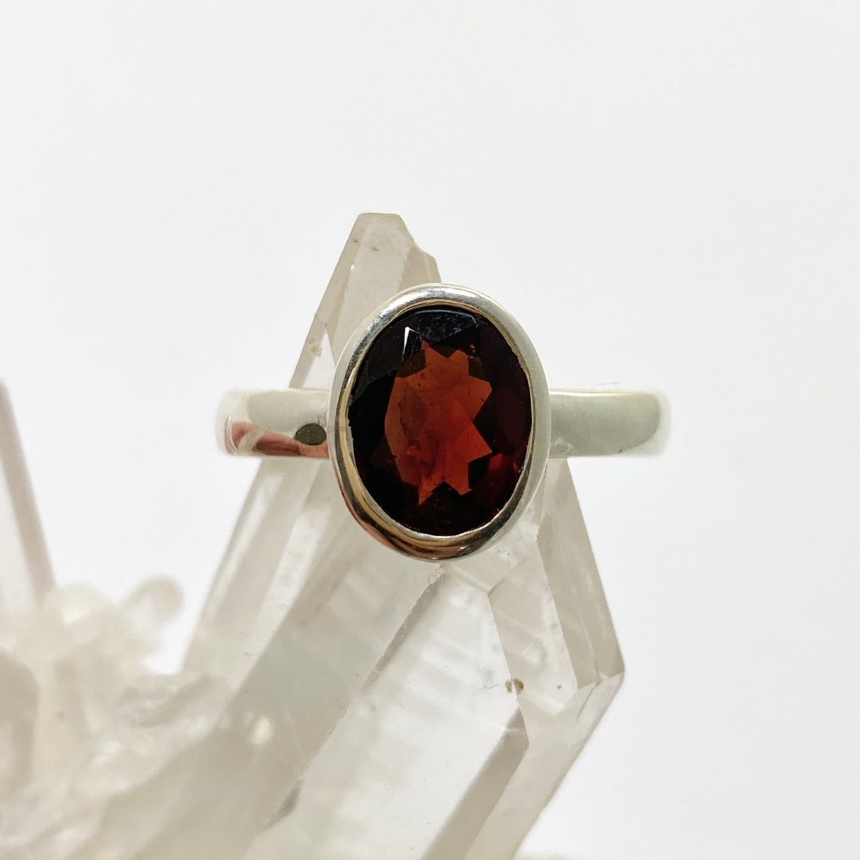 Garnet Oval Faceted Ring Size 10 PRGJ927